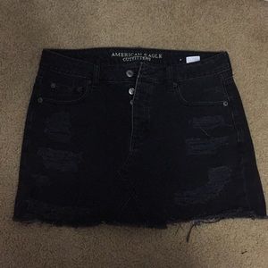 American eagle ripped denim mini skirt